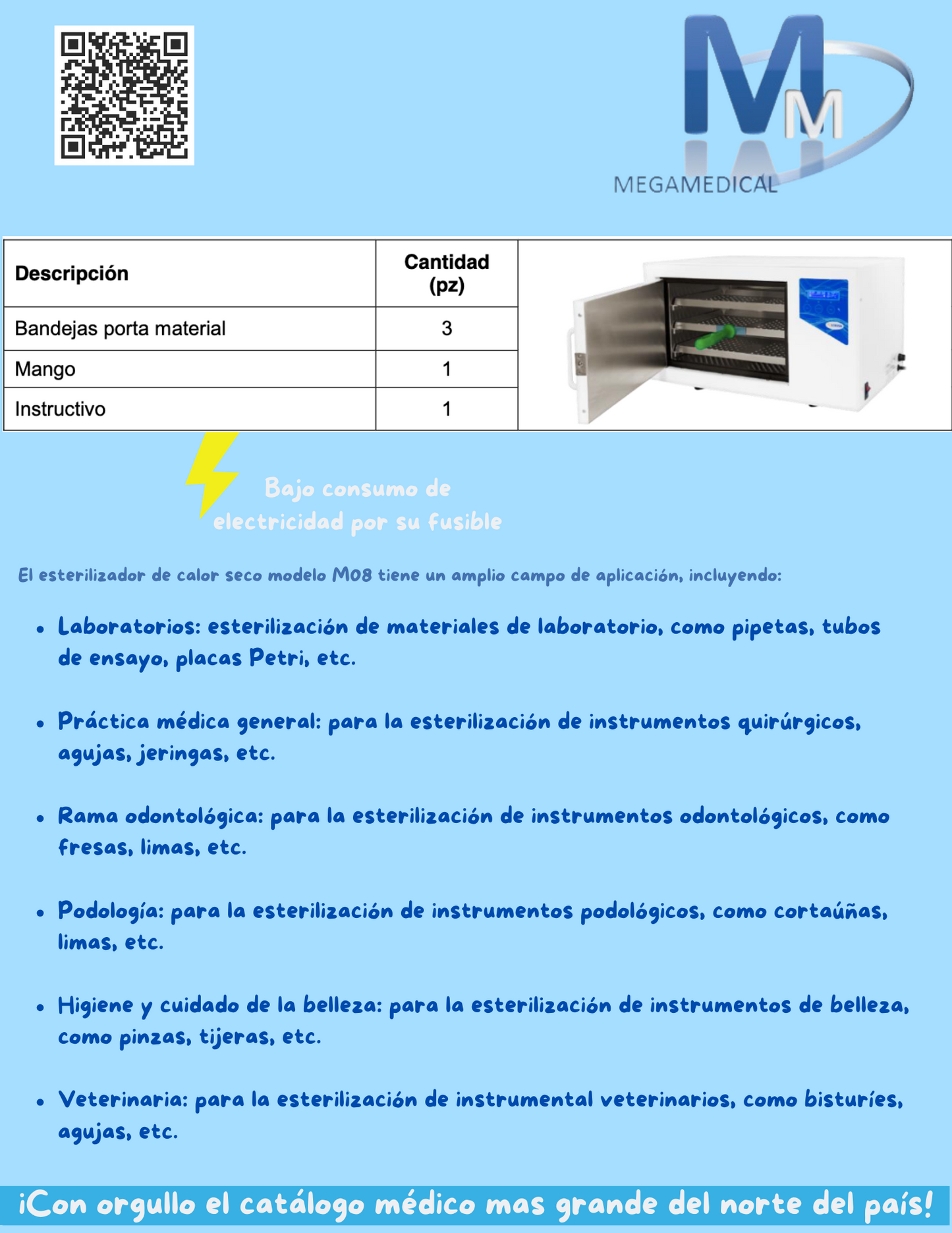 Esterilizador de calor seco modelo M08