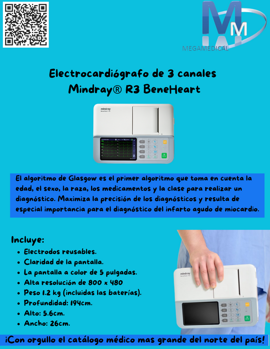 Electrocardiógrafo de 3 canales  Mindray® R3 BeneHeart