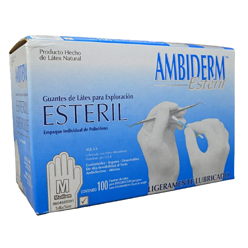 Guante Estéril de exploración en Látex Ambiderm
