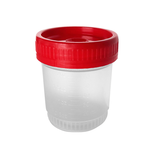 Vaso rojo esteril para muestra caja con 450
